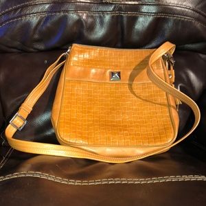 Tan Genuine Leather cross body purse